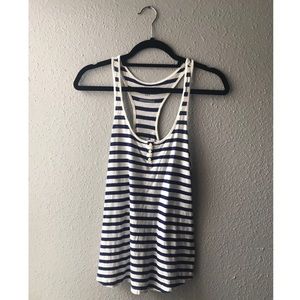 Old Navy Blue and White Striped Top